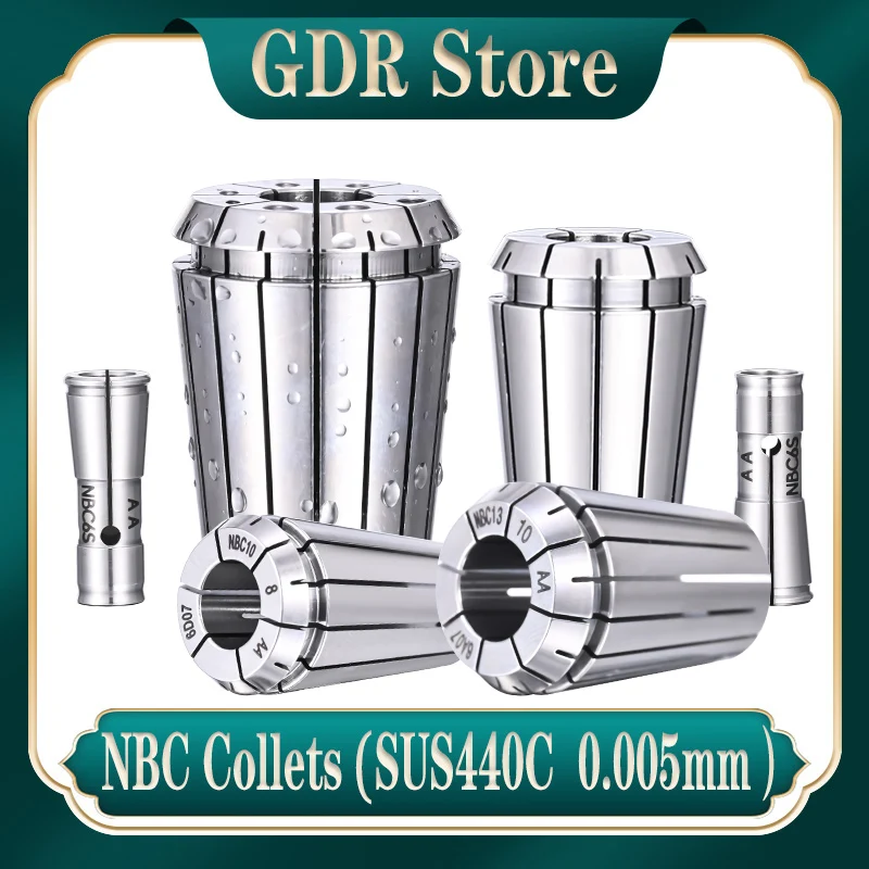 GDR NBC Spannzangenfutter SUJ2 Material 0,005 mm Genauigkeit für NBC4S NBC6S NBC4 NBC6 NBC8 NBC10 NBC13 BC16 NBC20 SUS440 Edelstahl