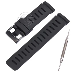 Quick Release Silicone Strap - Waterproof Sport Band - 24mm (Black b)