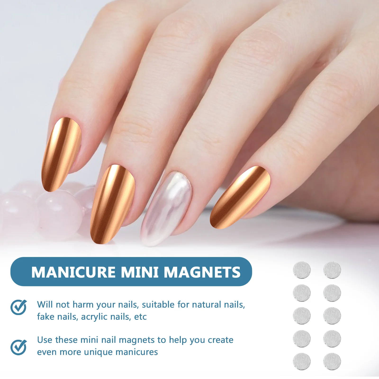 100 Pcs Nail Accessories Magnet Mini Magnets Manicure DIY Accessory Charms for Magnetic Attraction Silver 4