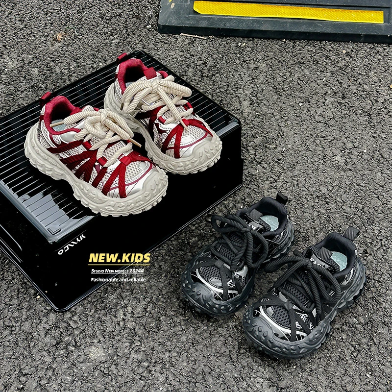 Autumn New Children Sneakers Girls Fashion Clunky Sneakers Boys Breathable Anti-slip Casual Shoes Baby Soft Walking Shoes