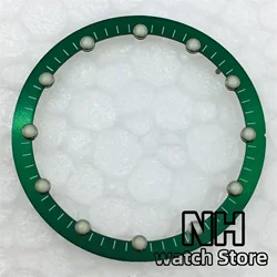 Elegant Black/Green/Blue Luminous Skeleton Watch Dial with Hollow Design - 28.5mm (Green)