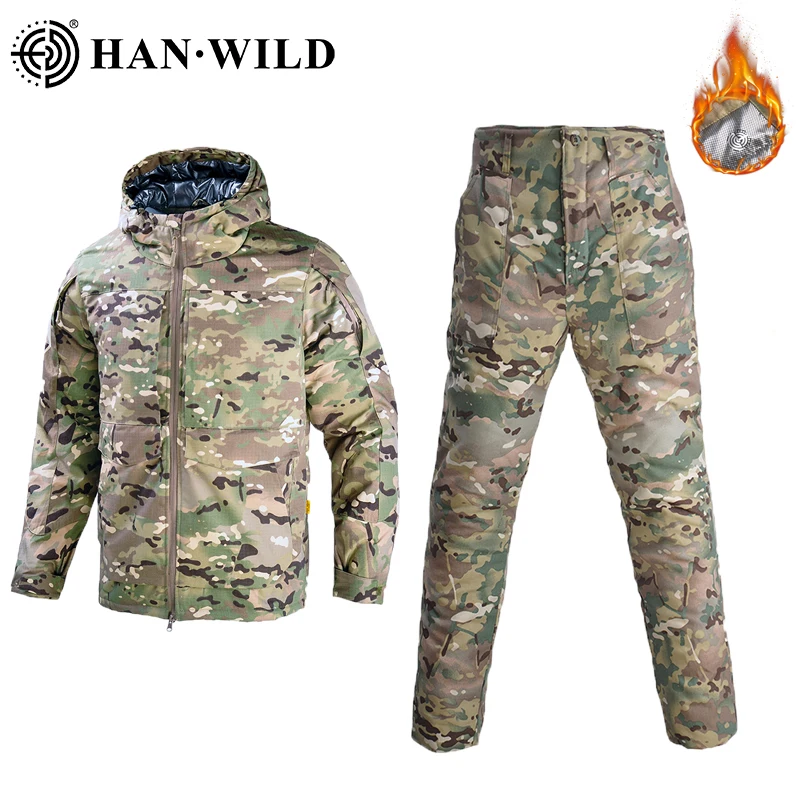 

Winter Combat Fleece Suits Heat Reflect Jacket Tactical Uniform Army Softair Pants for Men Camping Multicam Thermal Hiking Sets