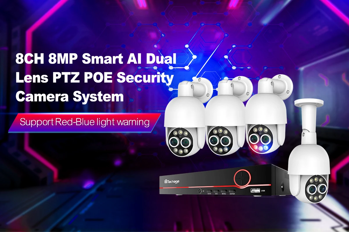 Techage HD 8CH Dual Lens Camera System 8X Mix Zoon Human Detection 8MP POE H.265 CCTV System Full Color Night Surveillance Kit 10 S84de7159f96347c1a361427cfe2f96f8H Techage HD 8CH Dual Lens Camera System 8X Mix Zoon Human Detection 8MP POE H.265 CCTV System Full Color Night Surveillance Kit