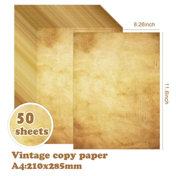 Carta per Scrapbooking Vintage A4, Carta da Scrittura e Stampa Bifacciale, Materiale Decorativo Fai-da-Te, Cancelleria