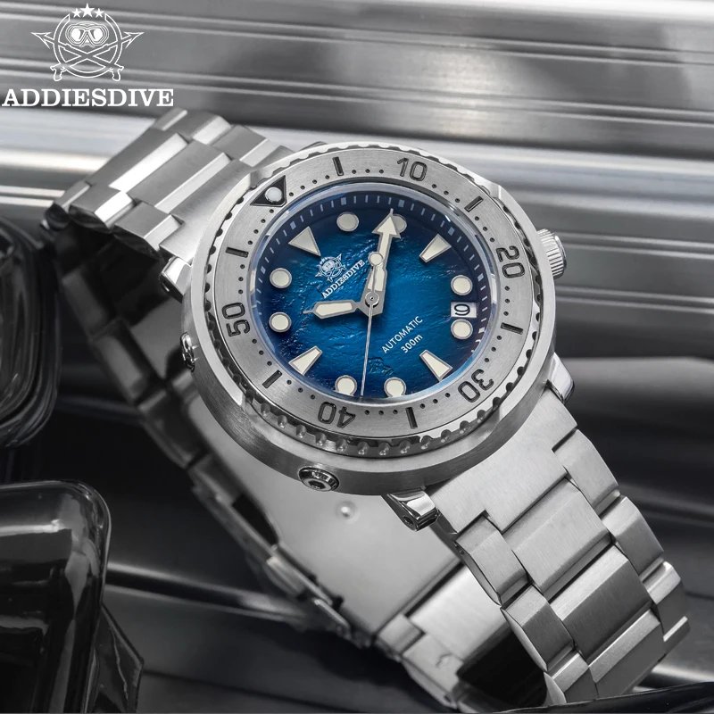 ADDIESDIVE New Mens Mechanical Watches Stainless Steel AR Coated Automatic Watch Diving Sapphire Sports Wristwatch Reloj Hombre
