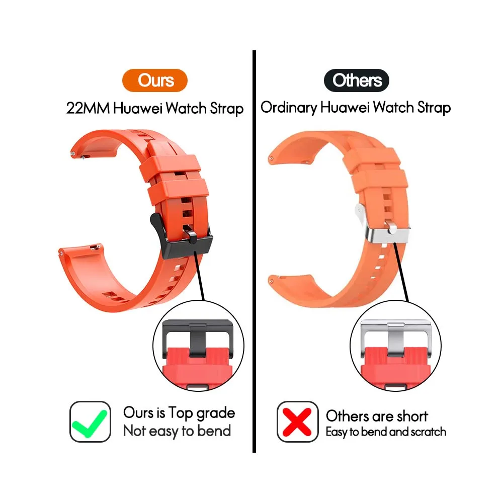 Silicone Watch Band Replacement Strap - 20mm/22mm, Multiple Colors Available