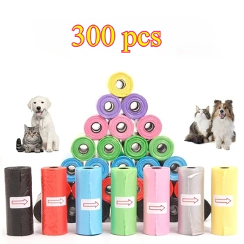 300pcs Cartoon Paw Dog Poop Bags Cat Pet Poop Bags Litter Bag For Pet Litter Box Bag Leak-Proof Dog Waste Bags Pet Supplies