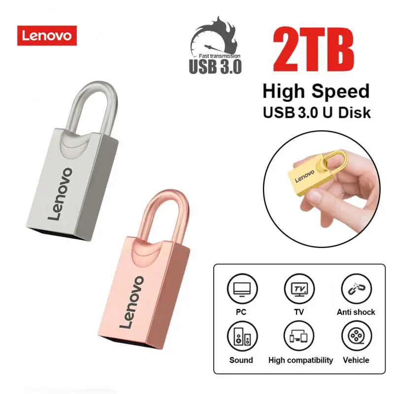 Lenovo Tipo C Chiavetta Usb Otg 2 In 1 Chiavetta Usb 3.0 Pen Drive 1Tb Pendrive Impermeabile 2 Tb Disco Di Memoria Usb Per Ps5 Ps4 Gaming
