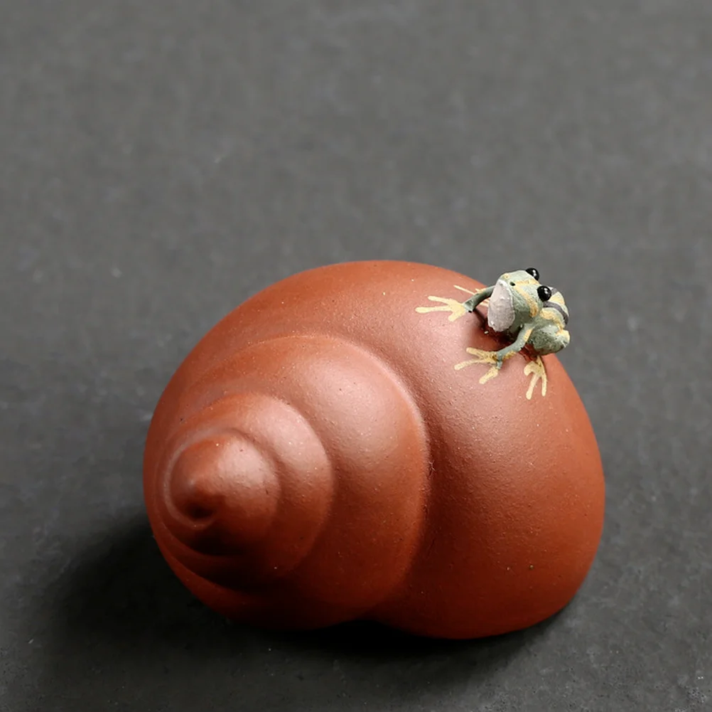 Chinese Purple Clay Tea Pets Frog Figurines Tea Accessories Crafts Home Car Decoration