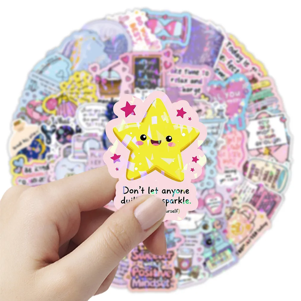52 Pcs Cute Word Quote Aesthetic A Stickers - Decorative Decals for DIY Crafts & Decor - 5