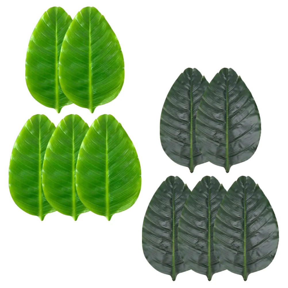 

10 Pcs Desk Mat Leaf Tablecloth Household Dining Silk Flower Place Decorative Dish Placemat Cushion