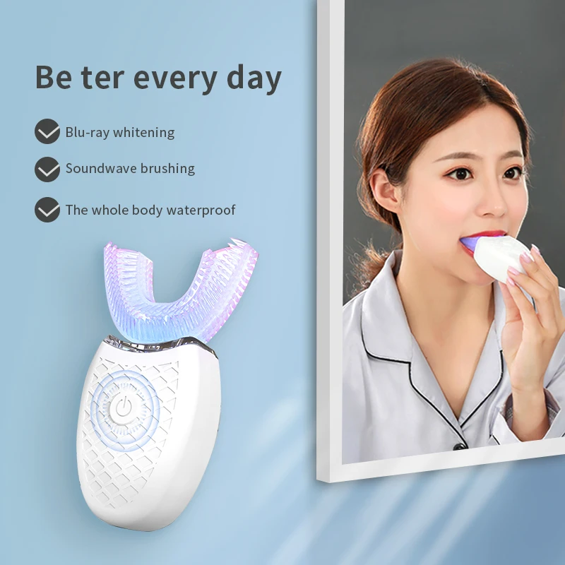 Advanced 360° U-Type Automatic Electric Toothbrush - Intelligent USB Rechargeable & Waterproof Design