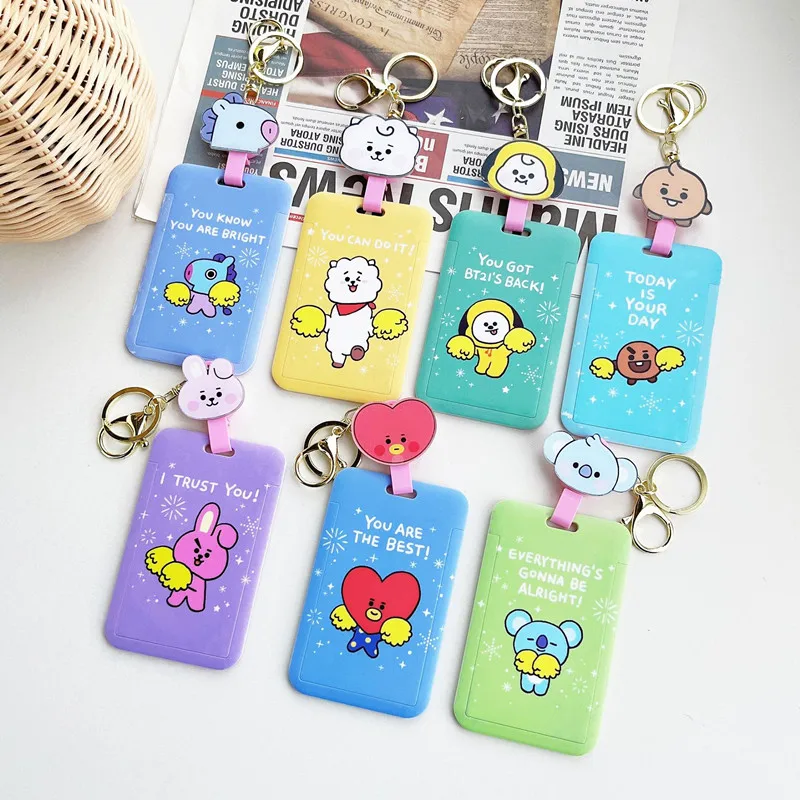 Card Holder Card Sleeve ID Card Case for Campus Student ID Card Meal Access Control ABS Plastic Women's Pendant Telescopic Cover