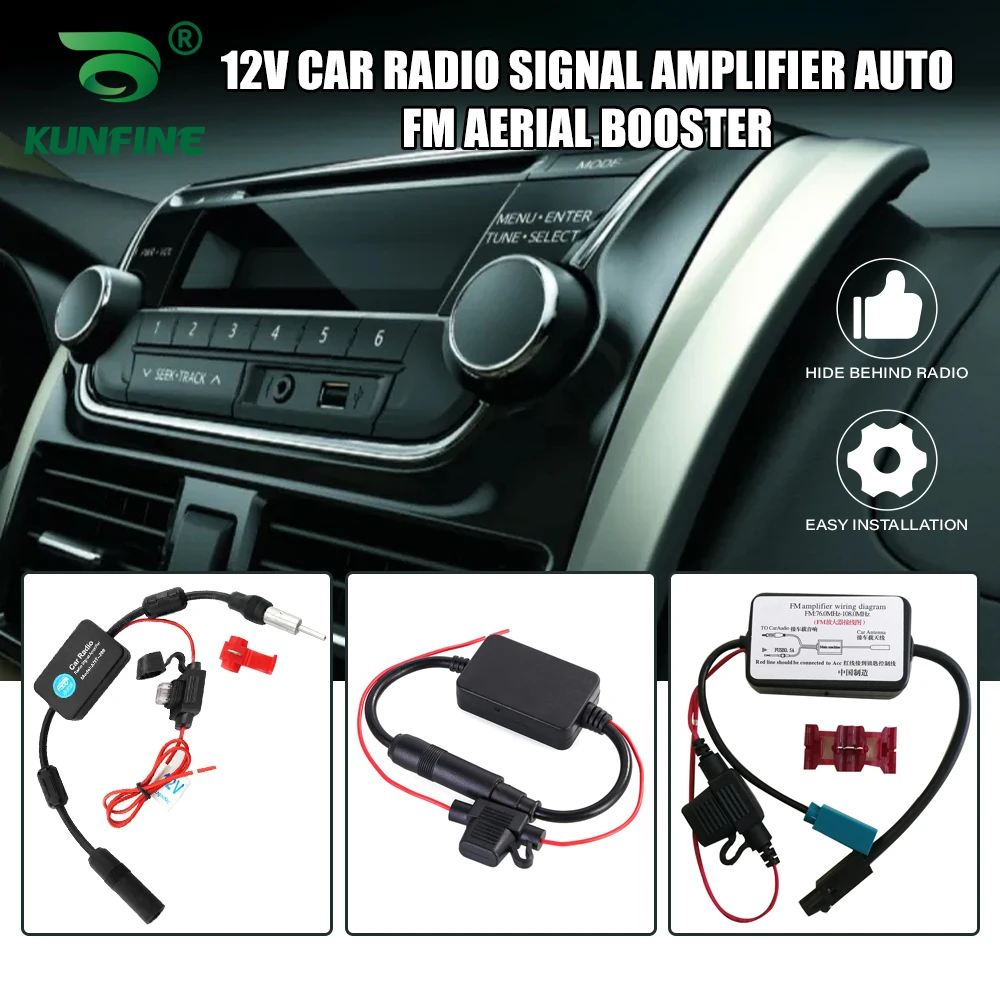 

Auto Car Radio FM Antenna Signal Booster For Volkswagen male and female car FM signal amplifier Amp Amplifier 12V Signal Antenna