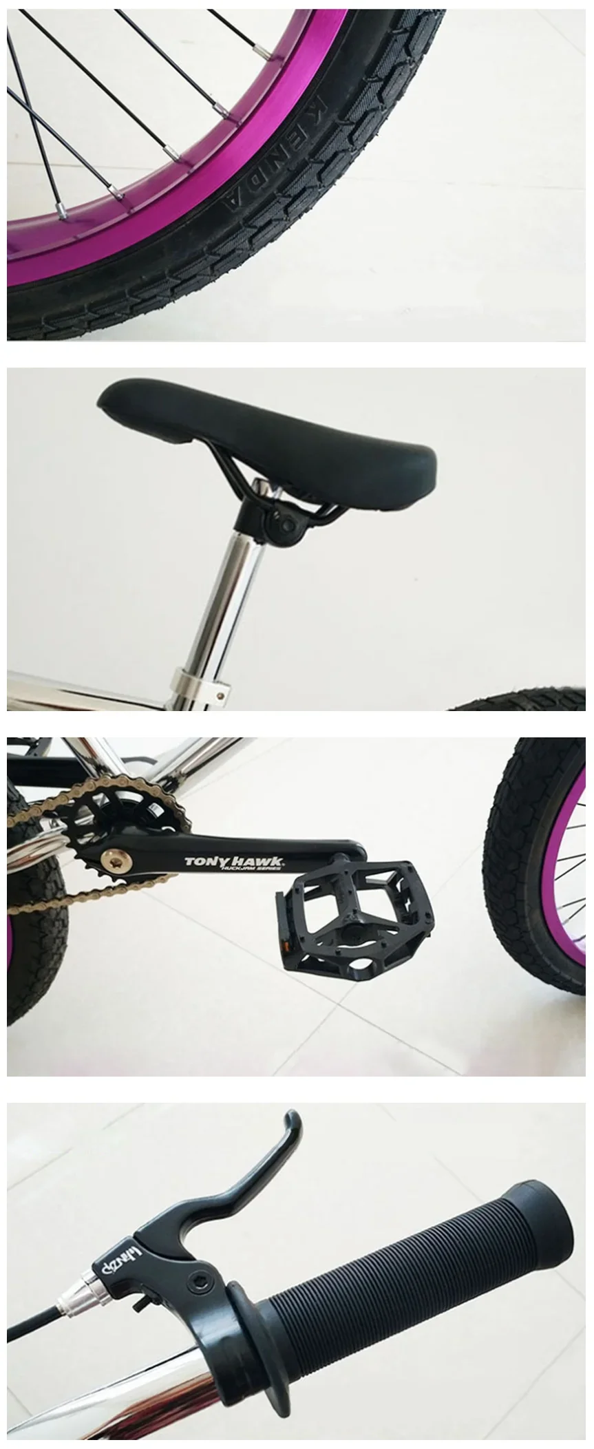 BMX-フリースタイルのロードバイク,20インチホイール,シングル