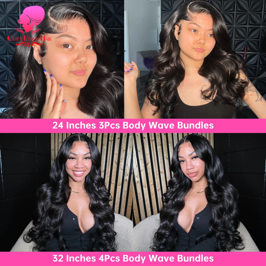 30 32 Inch Body Wave Human Hair Bundles Remy Hair Raw Vietnamese Virgin Extensions 1B Bone Straight Remy Weave Bundles