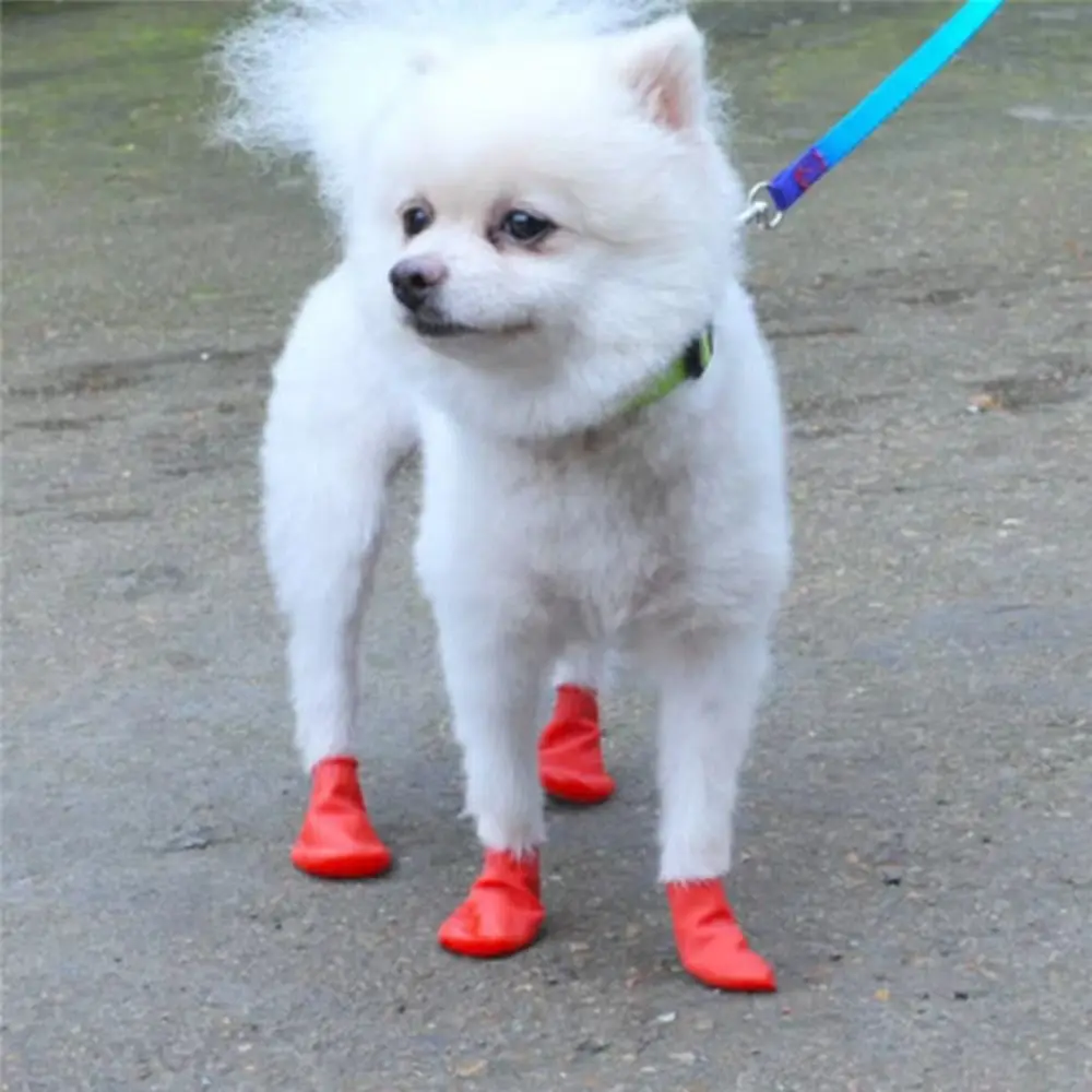 Description Picture 6 of item4Pcs Durable Waterproof Dog Shoes Balloon Rubber Anti-slip Pet Rain Boots Dog Shoe Covers for Small Dog Chihuahua Large Dogs