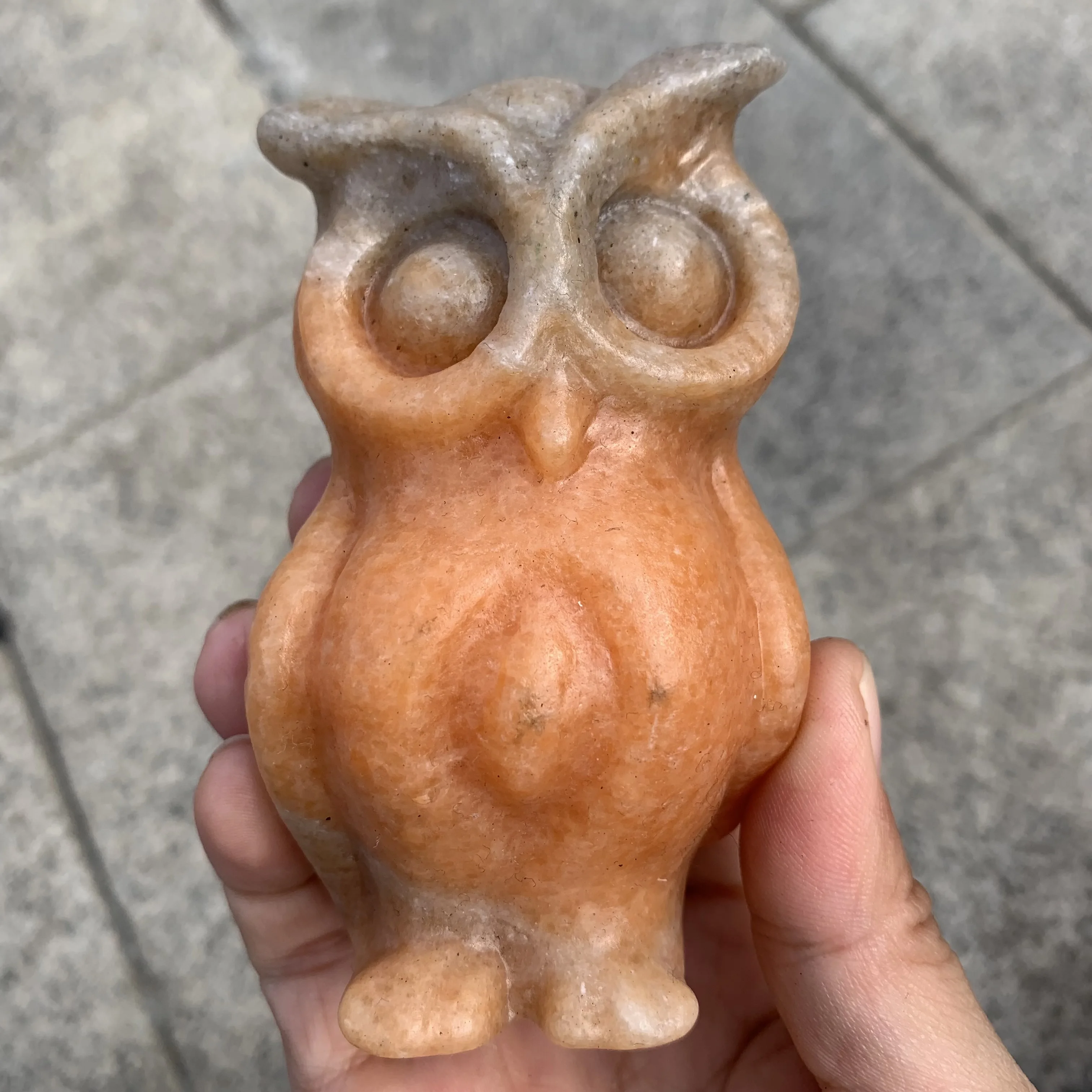 

Natural Garnet Carved Owl Yooperlite/sunstone Animal Decor Statue