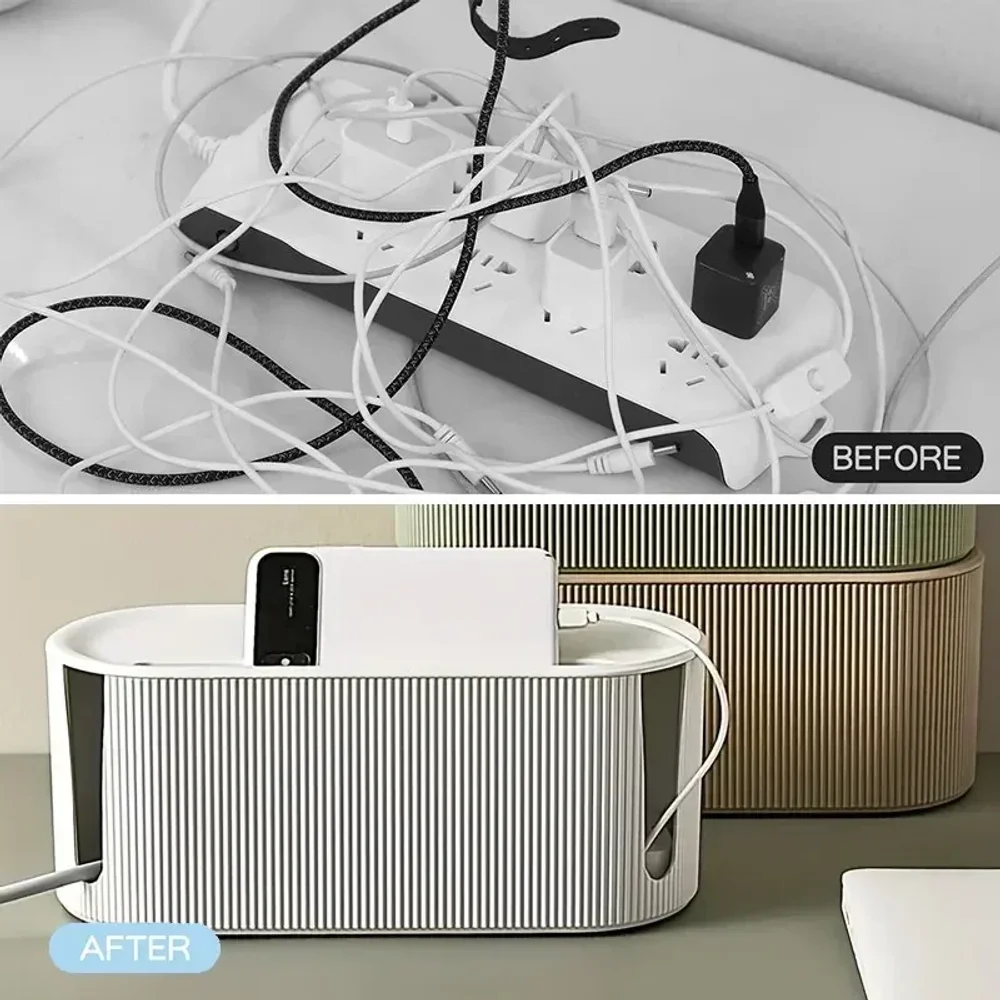 Portable Cable Management Organizer Box for Power Strips and Cord