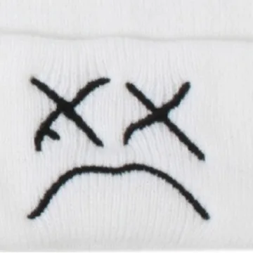 Neue Herbst- und Winter-Strickmützen für Männer und Frauen, weinendes Gesicht bestickte Wollmützen, Outdoor-Jugend-warme Pullover-Kaltmützen – Detail 3