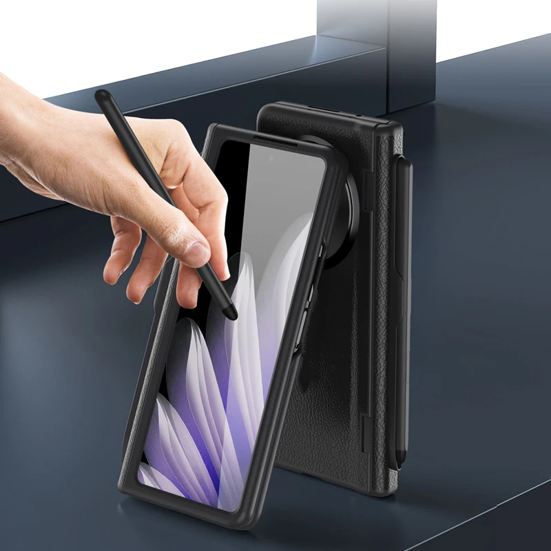 Leather Folding Case with Kickstand, Screen Protector, and Stylus Pen