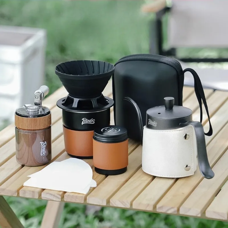 

Coffee Equipment Portable Hand Brewed Coffee Set Coffee Manual Grinder Complete Set for Outdoor Camping Travel