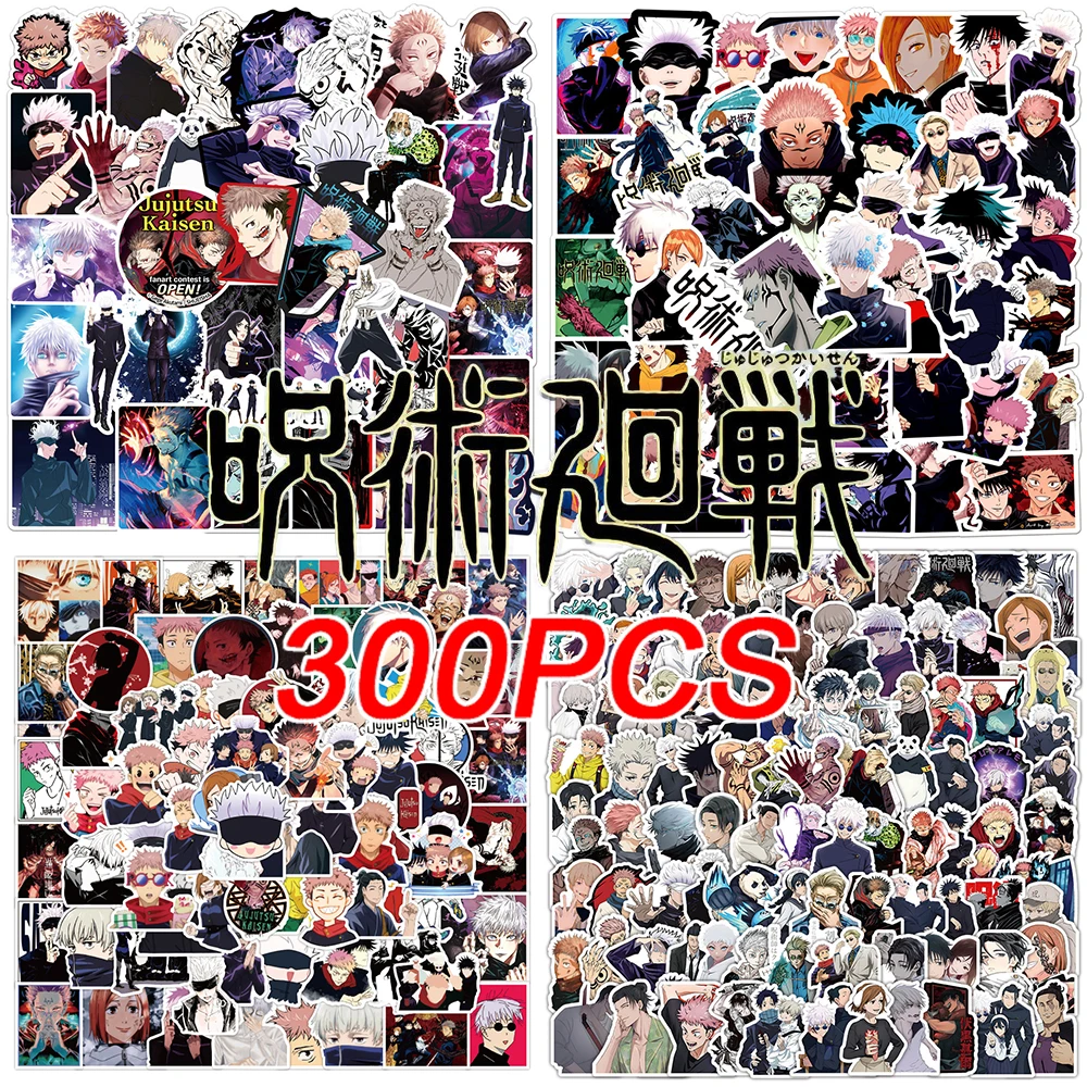 50/100/200/300 Stück Jujutsu Kaisen Anime Aufkleber Coole Cartoon Aufkleber DIY Laptop Wasserflasche Telefon Klassische japanische Manga Aufkleber