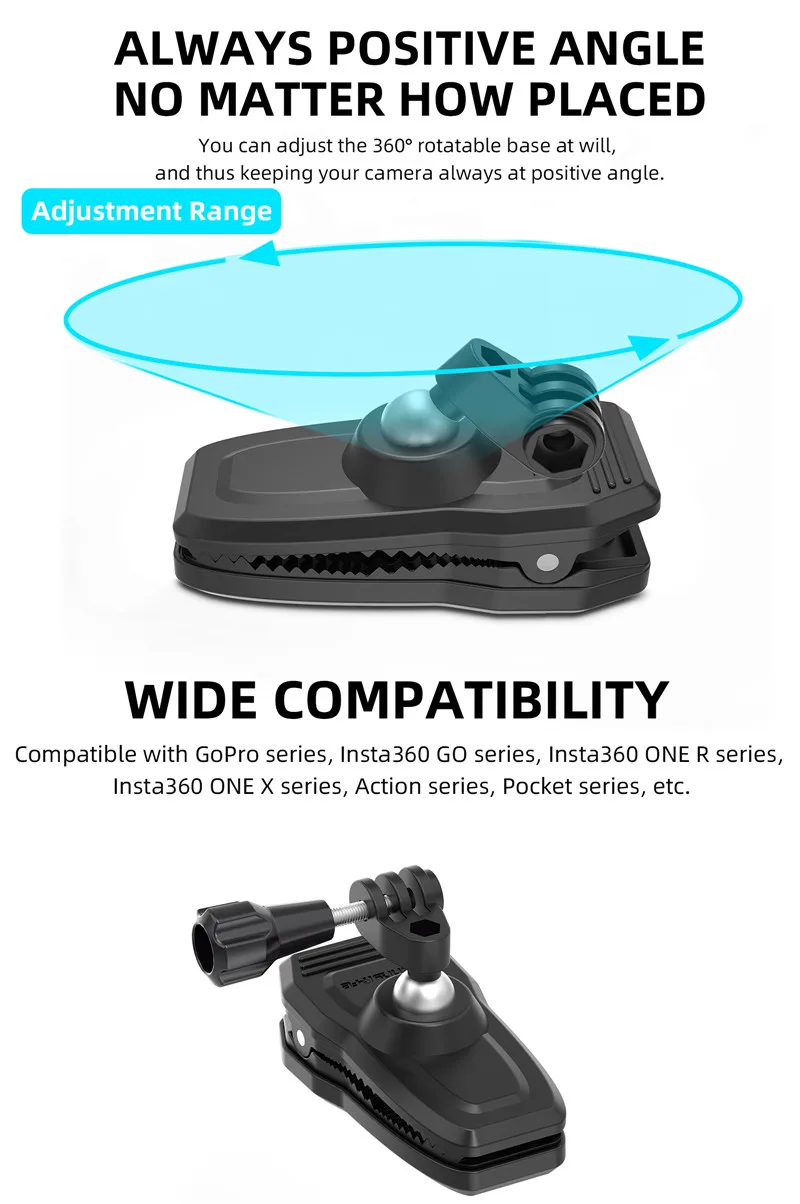 Rucksack-Clip für Insta 360 X6 X4 X5 GO 3S ACE PRO 2 Halterung DJI OSMO 360 Pocket 4 Magnetische Halterung Action-Kamera-Zubehör – Detail 3