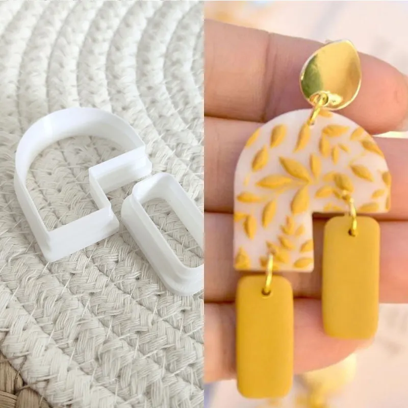 Polymer Clay Cutter New Earring Cutting Mold French Wave Curve Profile Bee Honeycomb Polymer Clay Cutter DIY Jewelry Pendant Pottery Tools