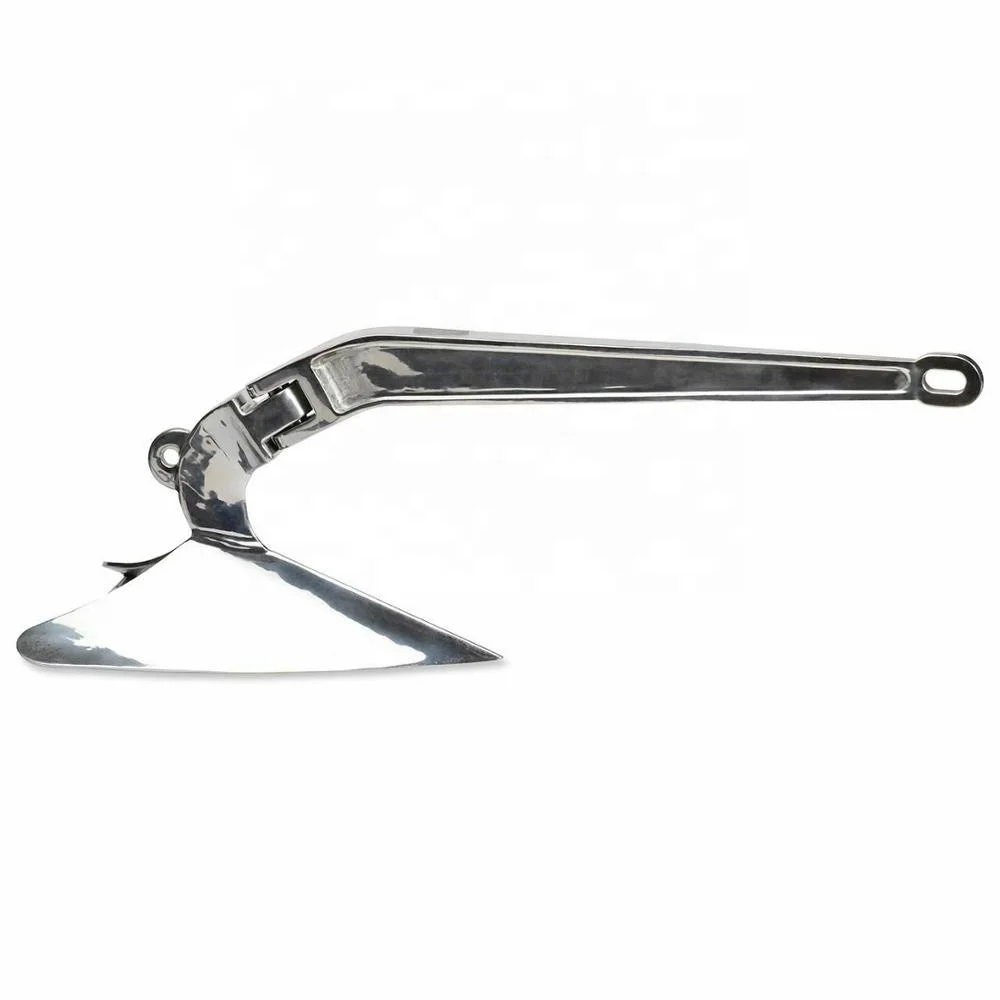 Ancla-barril de acero inoxidable 316, 22 libras, 10kg, arado sin bisagras de Isure, hecho en China