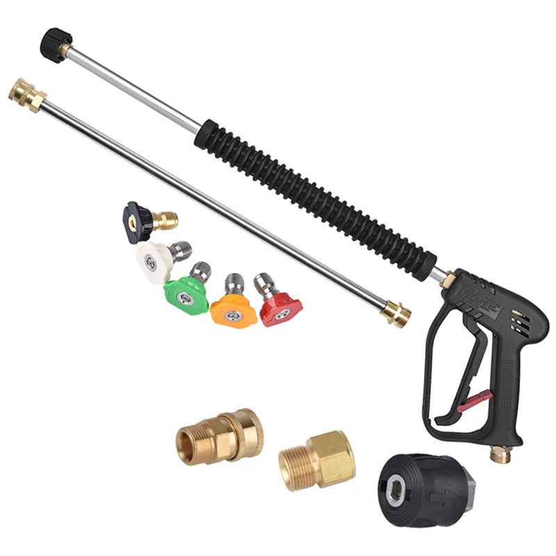 

High Pressure Washer Gun for Karcher K2 K3 K4 K5 K6 K7 Car Wash 4000 PSI With 5 Spray Nozzles Inlet M22-14 Quick Connect