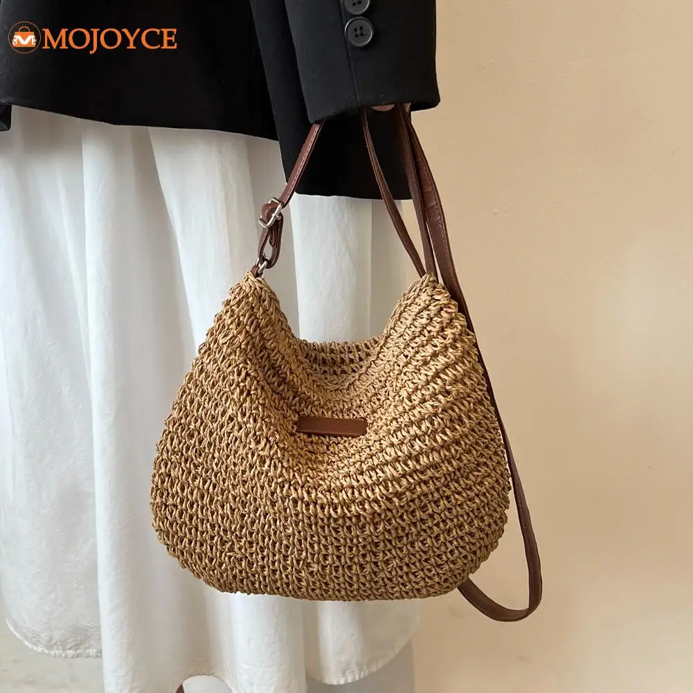 Straw Bag Womens Handbag Handwoven Large Straw Beach Tote Bag Hobo Summer Beach Bag Straw Purse