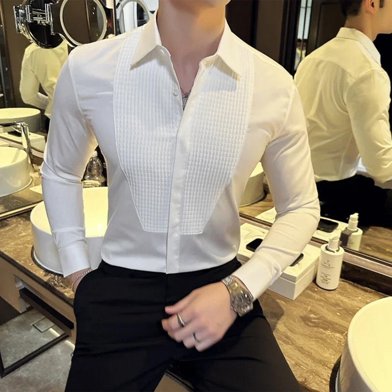 New Tastar Dress Shirt Groom Wedding Long Sleeve Shirt Men's