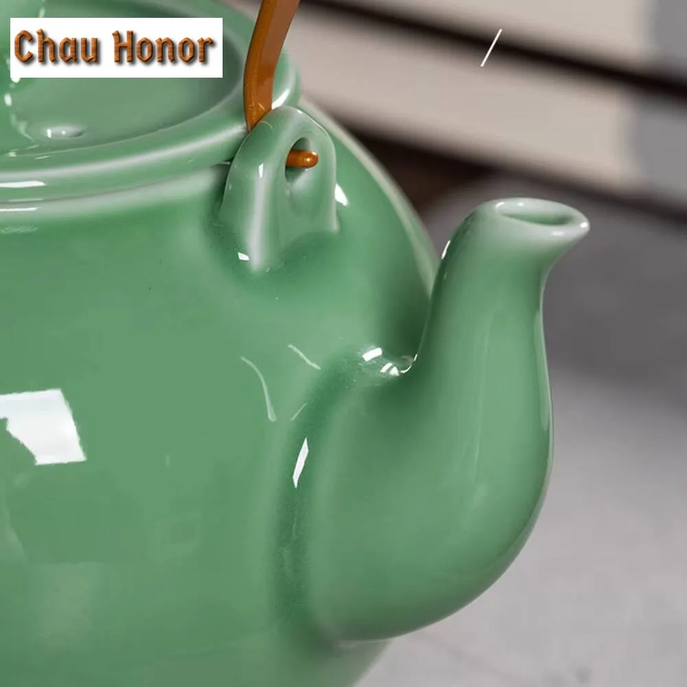 1300ML Longquan Celadon Lifting Beam Teapot Boutique Large Capacity Pot Chinese Tea Maker Kettle with Filter Teaset Collection