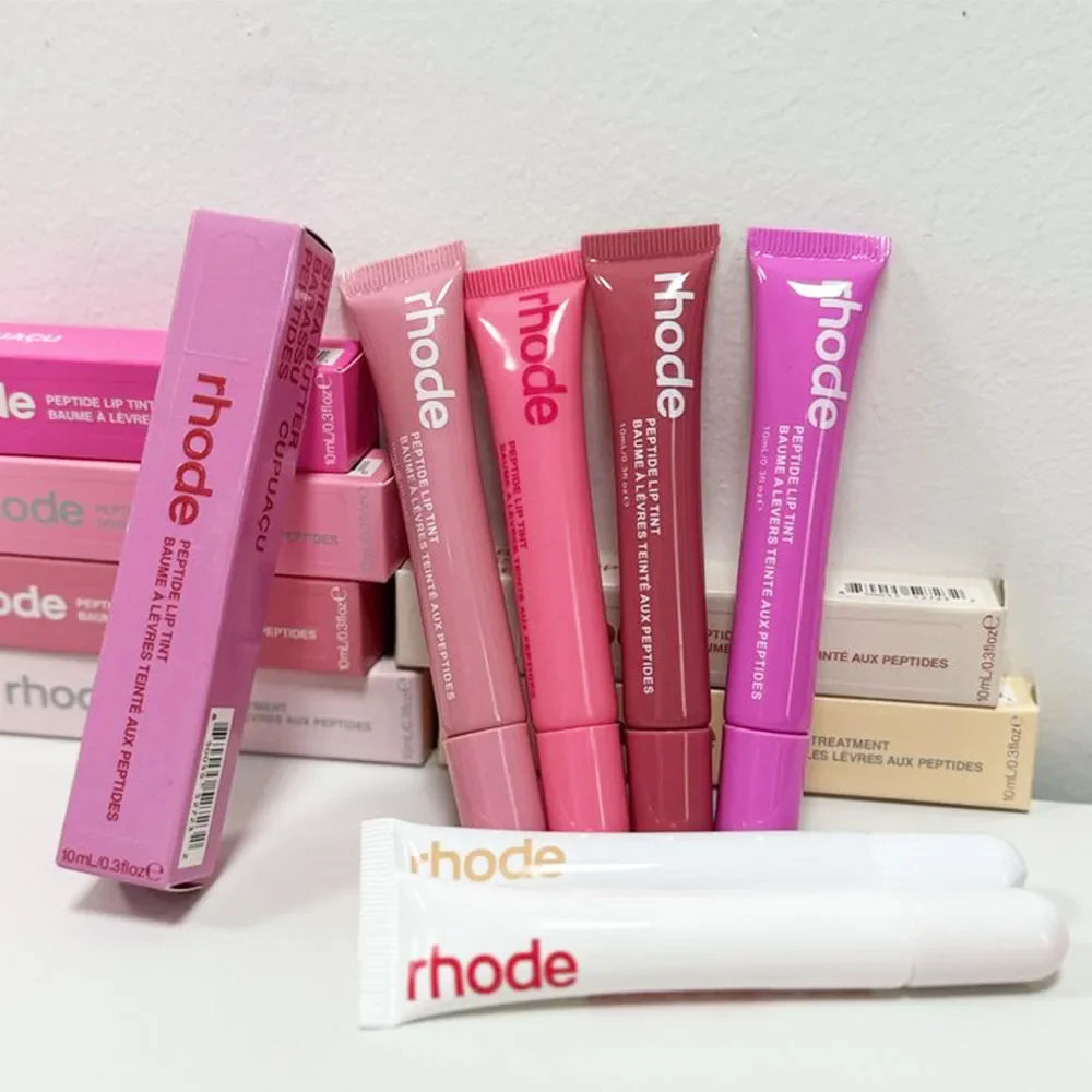 Brand NEW Rhode Fashion Color Lipstick Vanilla Portable Lip Gloss Holder Hot INS Lipstick Salted Caramel Lip Protect Glossy Oil 4