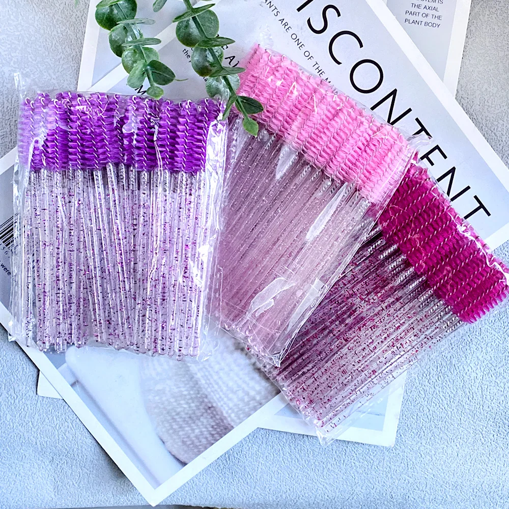 Zanse 300pcs Disposable Mascara Wands Eyelash Brush Spoolies for Eye Lash Extension, Eyebrow and Makeup Crystal Makeup Tool 2
