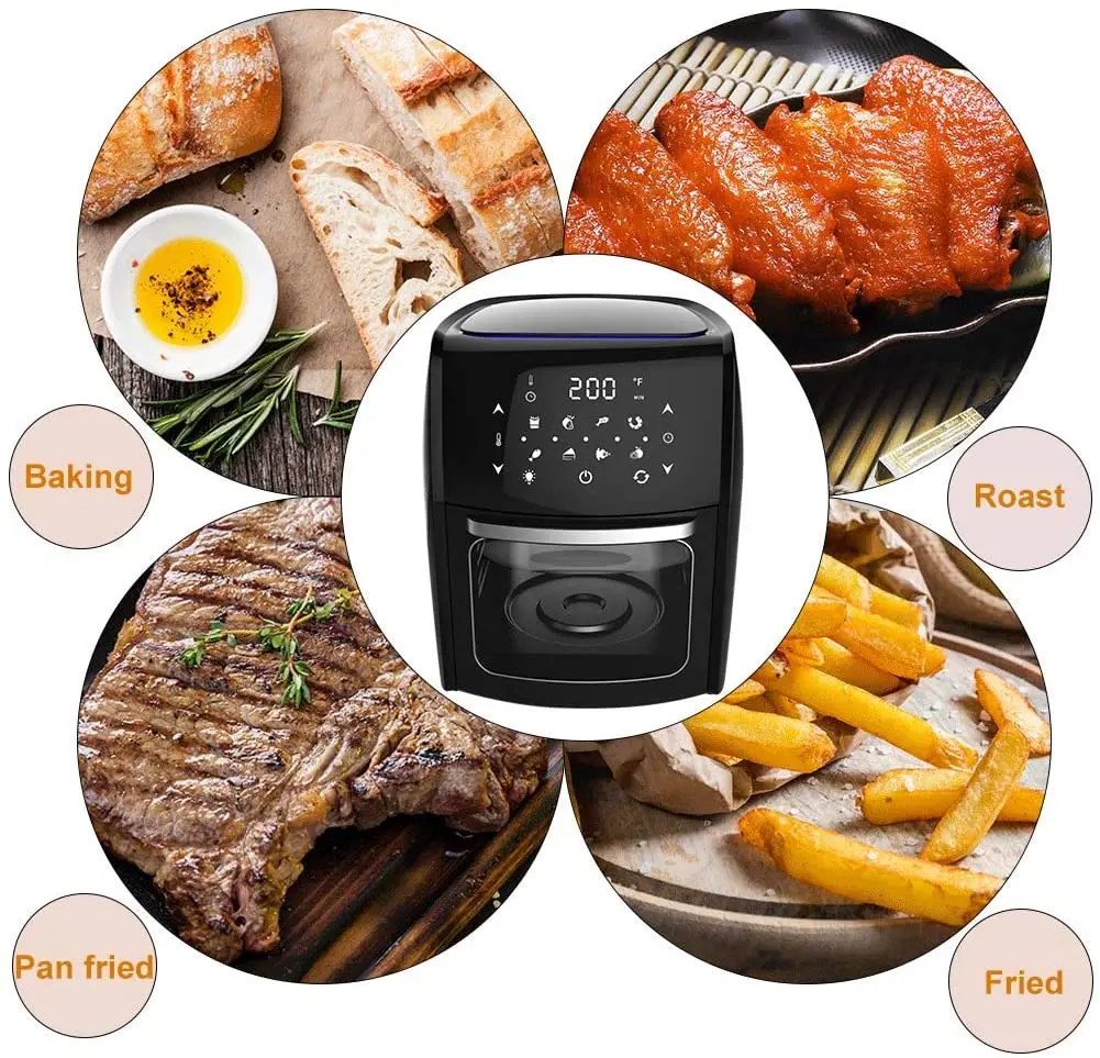 14L 2000W Electric Smokeless Hot Oven Cooker Air Fryer Toaster Oven With Digital Touch Screen for Toast Bake Roast Rotisserie