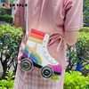 Fun Rainbow Glitter Roller Skate Women Handbag for Girls Novelty Rollerblade Crossbody and Pures Dazzing Daily Shoulder Bag Gift 4