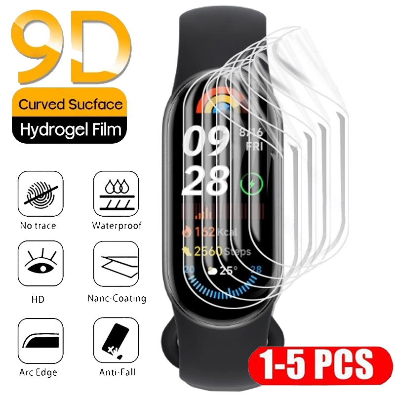 1/3/5PCS Hydrogel Film For Xiaomi Mi Band 9 8 7 Smart Watchband Screen Protector Film for Xiaomi Mi Band 6 5 4 Miband 9 No Glass