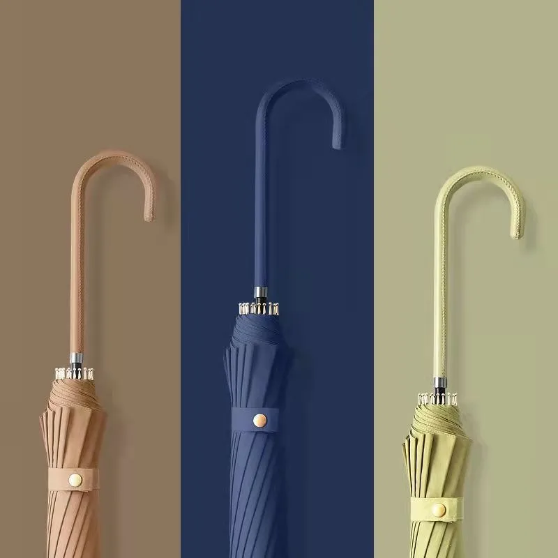 

Curved Handle Umbrella, 6-bone, Japanese Fashion, Long Handle, Dual Rain, Shiny, Dual-purpose, Rain S Umbrella
