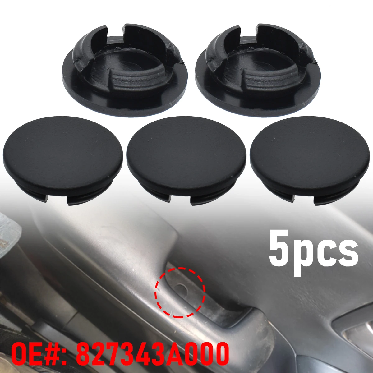 5 Stück für Hyundai IX35 Tucson IX Kia 827343 A000 827343 A0009P Autotür Zuggriff Clip Abdeckung Schraube Gummi Zierkappe Zubehör