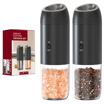 1/2PCS Electric Salt And Pepper Grinder with LED Light Gravity Sensing Adjustable Spice Mills Cordless Automatic Kitchen Gadget 1