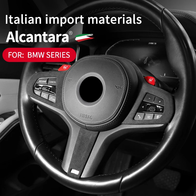 

Alcantara For BMW G20 G30 G32 6GT G11 X3 G01 X4 G02 X5 G05 X6 G06 X7 G07 Interior Trim Car Steering Wheel Cover Frame Sticker