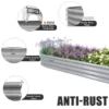12x2x1FT Galvanized Raised Garden Bed Outdoor Planter Box for Vegetables Flowers Herbs Fruits, Easy Setup