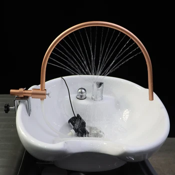 อุปกรณ์สปาหัวจ่ายน้ำเพื่อการบำบัดน้ำไหลเวียนของน้ำอุปกรณ์สำหรับร้านเสริมสวยแชมพูชามเตียงสไตล์ญี่ปุ่น 1