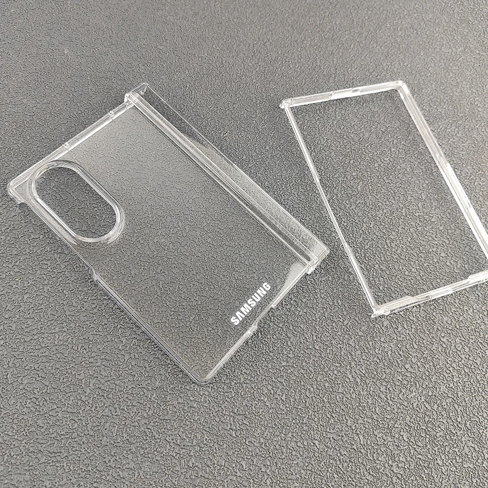 Transparent Protective Case with Front, Back, and Hinge Coverage for Samsung Galaxy Z Fold Series
