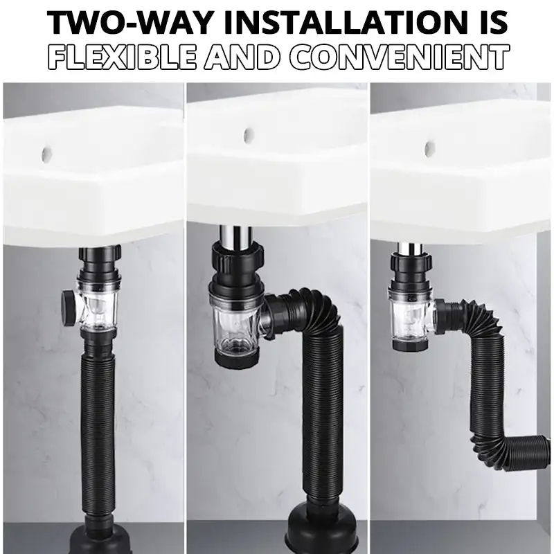 1PC Telescoping Anti-odor Drain Pipe Universal washbasin installation Quick Drainage for sinks in bathrooms, toilets, bathtubs