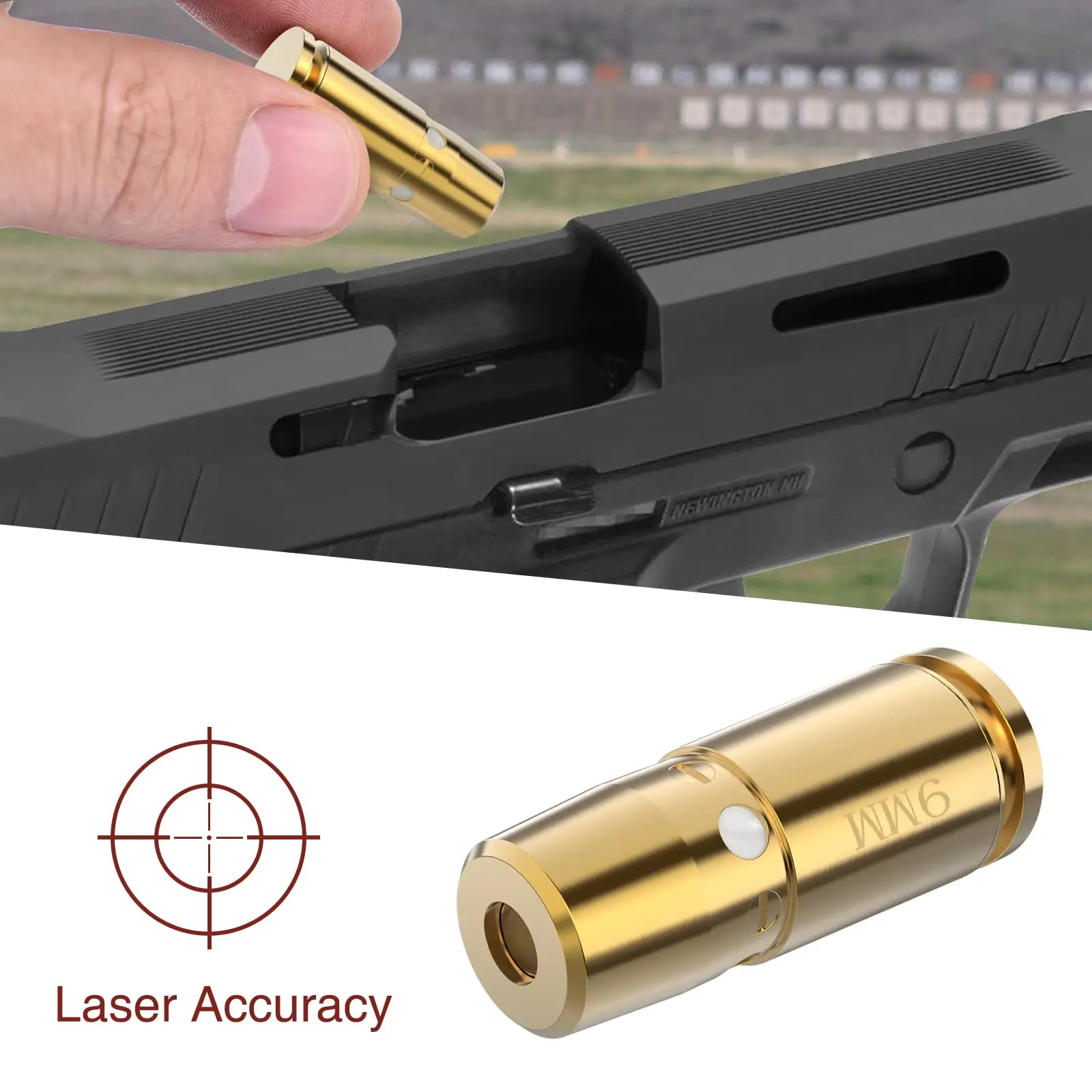 Laser Bore Sight Optics Cartridge Red Dot 9MM Bore Boresighter For Pistol Rifle Scope Hunting Accessories 6 Batteries