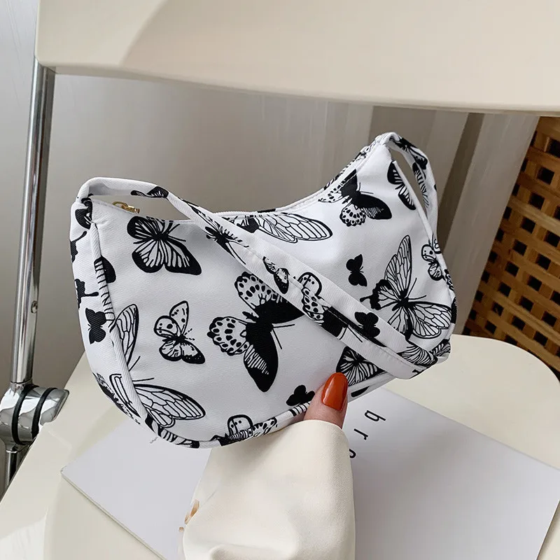 Borsa a spalla donna stampa animale piccola borsa nylon a mano_voghion.com