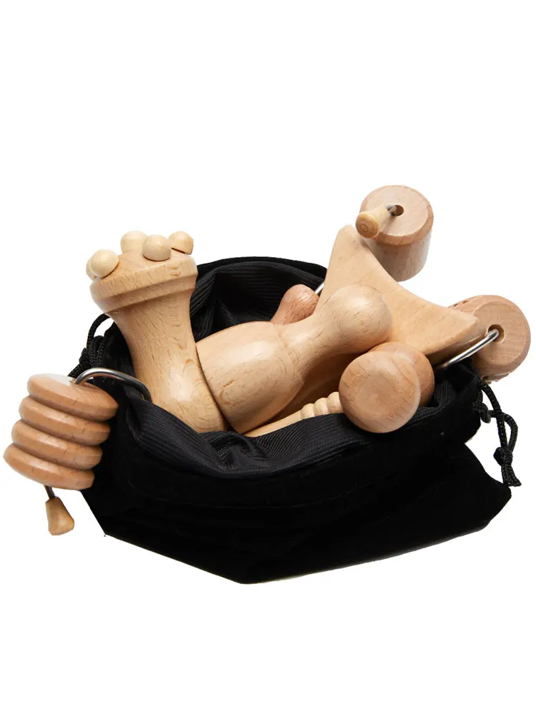 Maderoterapia Wood Therapy Massage Kit Facial Lifting Body Contour Gua Sha Roller Tools Facial Skin Scraping Skin Care Massager